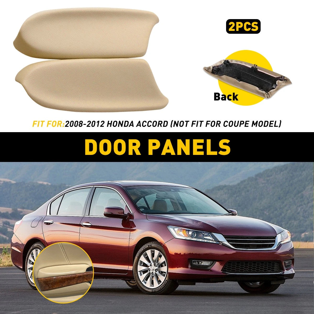 Left Right Side Door Panel Handle Armrest Beige For 2008-2012 Honda Accord EOA 6B93BC-57