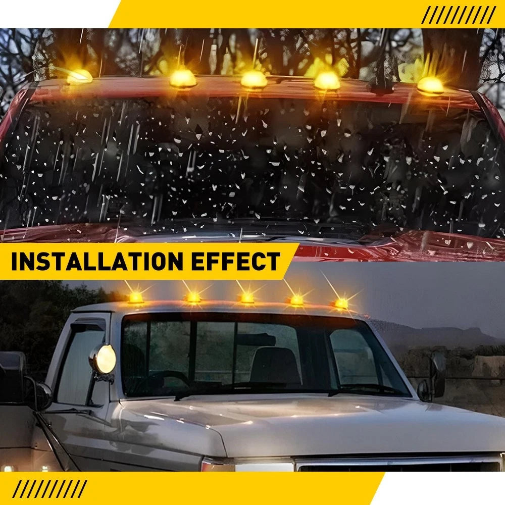 5X Led Top Cab Marker Roof lights Amber For 2003-2018 Dodge Ram 1500 2500 3500 A 6B93BC-57