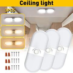 180LED 12V CEILING FIXTURE DOME DOUBLE LIGHT FOR CAMPER MARINE RV RV 700LM 3X 6B93BC-57