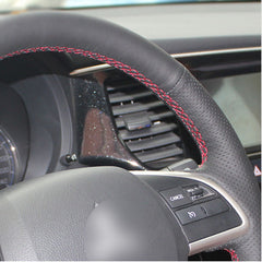 Leather Steering Wheel Hand-stitch on Wrap Cover For Mitsubishi Outlander ASX