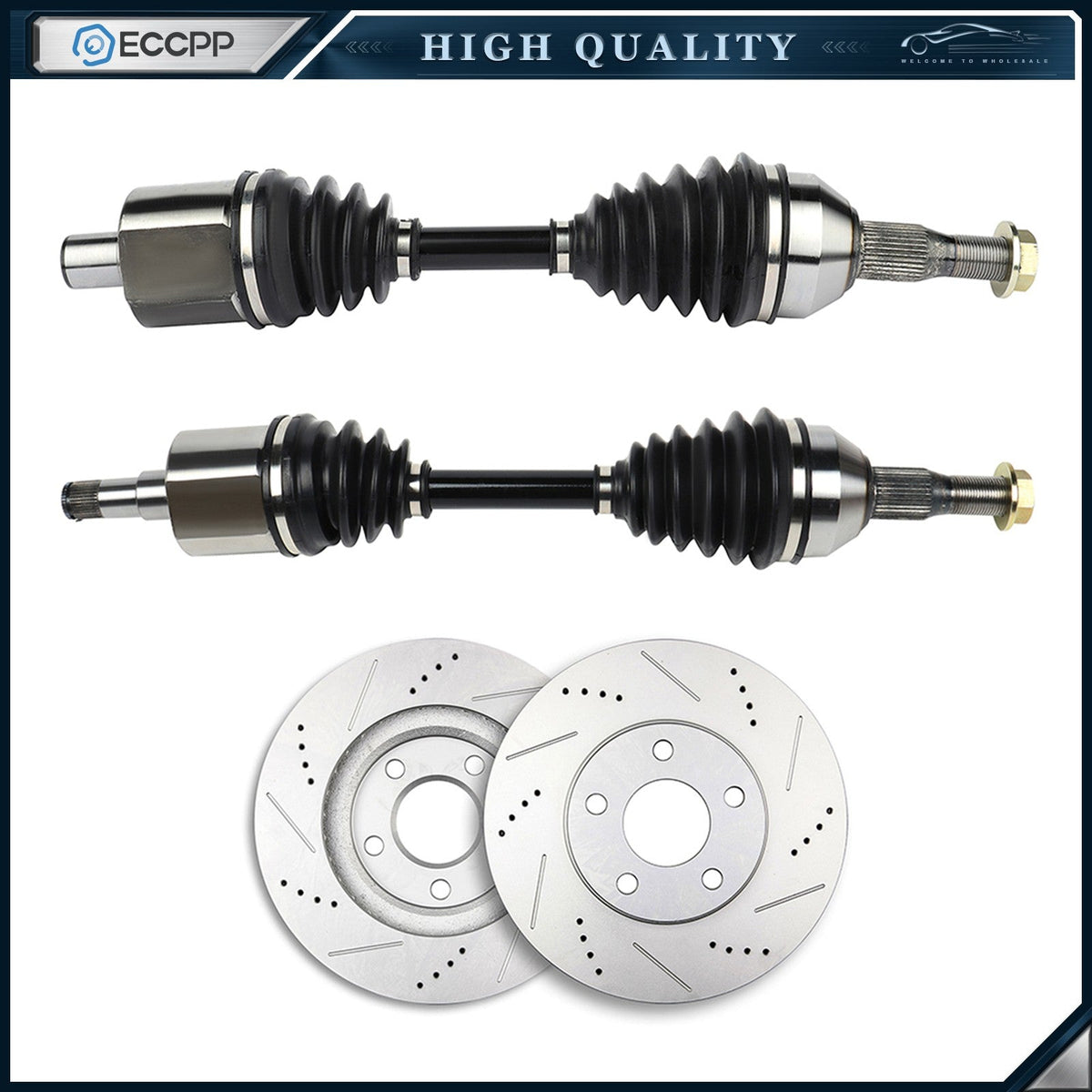 For Chevrolet Impala 3.8L 3.4L 2000-2005 Front CV Axles Brake Discs Rotors 6B93BC-57