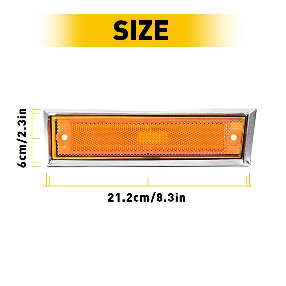 For 1981-91 Chevy GMC Amber C/K Front Bumper Side Light Marker Fender Lamp Shell 6B93BC-57