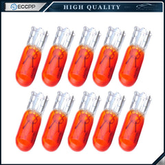 10X Yellow/Orange T5 Dashboard Halogen Mini-Wedge Bulb Light 37 73 74 For Ford 6B93BC-57