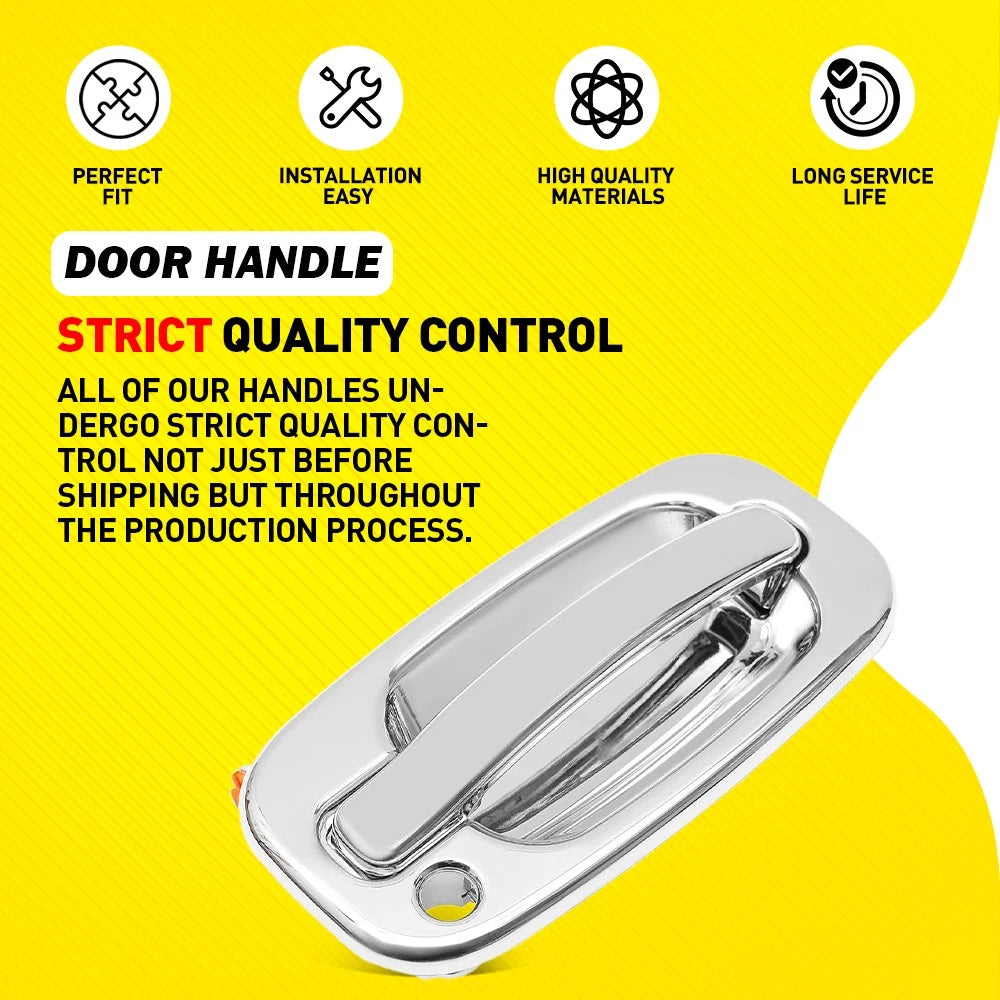 Outside Exterior Door Handle For 2000-2006 Chevy Tahoe GMC Yukon Sierra Chrome A 6B93BC-57