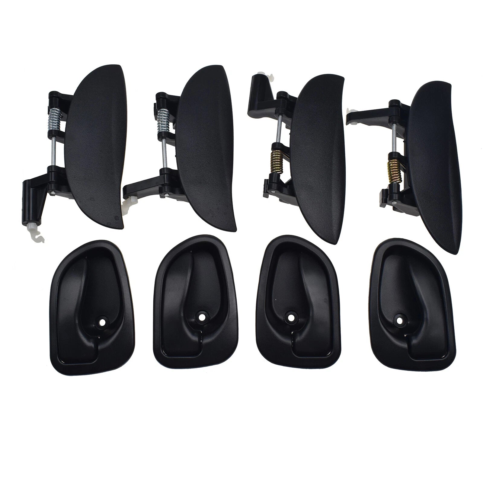 8PCS Inside & Outside Black Door Handles SET For 1997-2005 Hyundai Atos 6B93BC-57