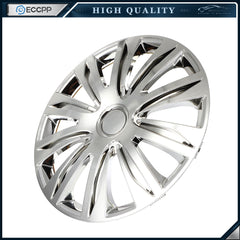 ECCPP Set of 4 Hub Caps Silver with Snap-On Retention Rings For 17 inch Tires