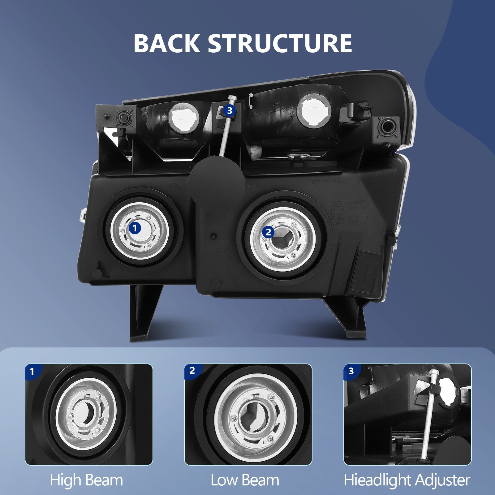ECCPP Headlights Assembly For Chevrolet Colorado GMC Canyon 2004-2012 Pair Black 6B93BC-57