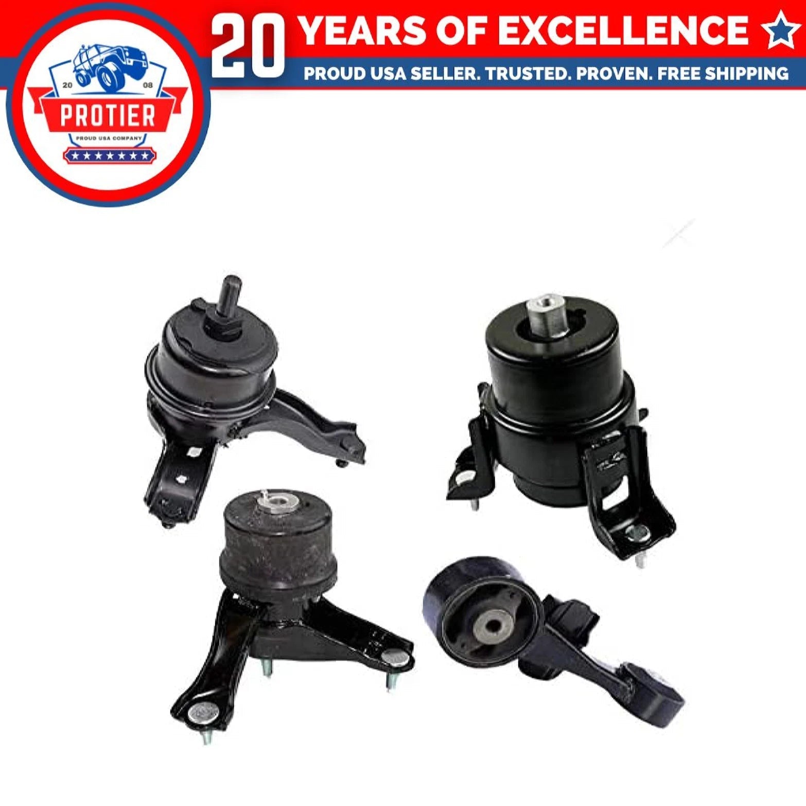 Motor & Trans Mount Set 4pcs for Toyota Highlander 09-13 2.7L AUTO: EM5900, 6B93BC-57