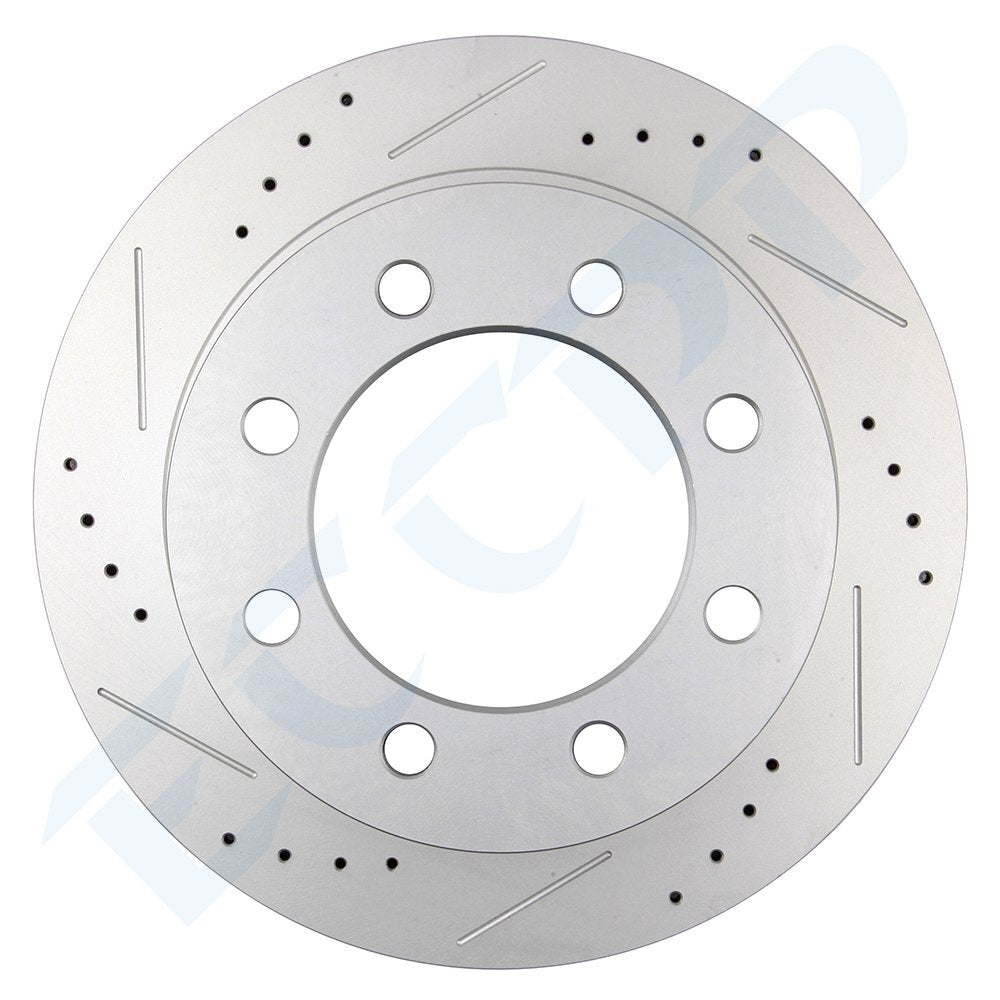 For 2003 - 2008 Dodge Ram 2500 3500 Rear Drilled Brake Rotor Ceramic Brakes Pads KOEEP