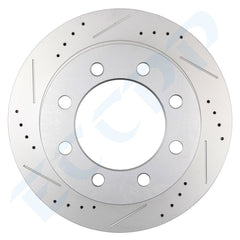 For 2003 - 2008 Dodge Ram 2500 3500 Rear Drilled Brake Rotor Ceramic Brakes Pads KOEEP