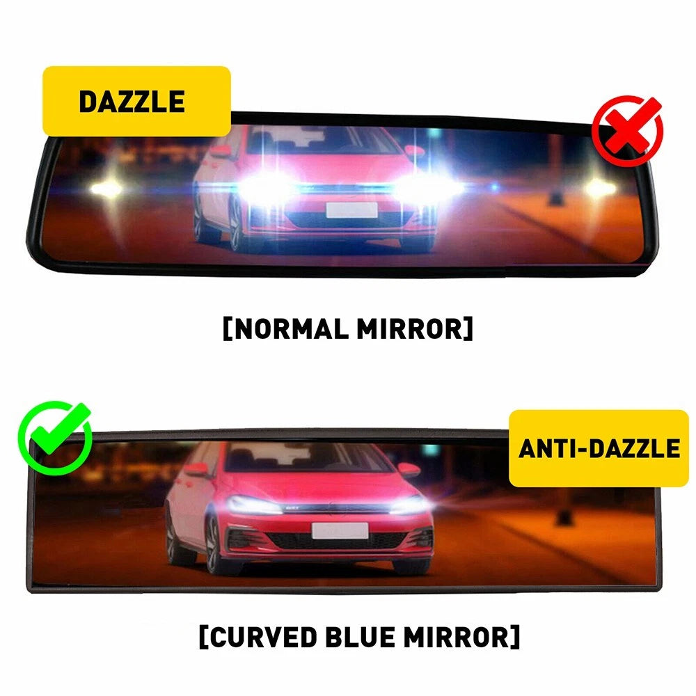 Car Rear View Mirror 270MM Wide Angle Interior Clip On Blue Tint Large EOA 6B93BC-57