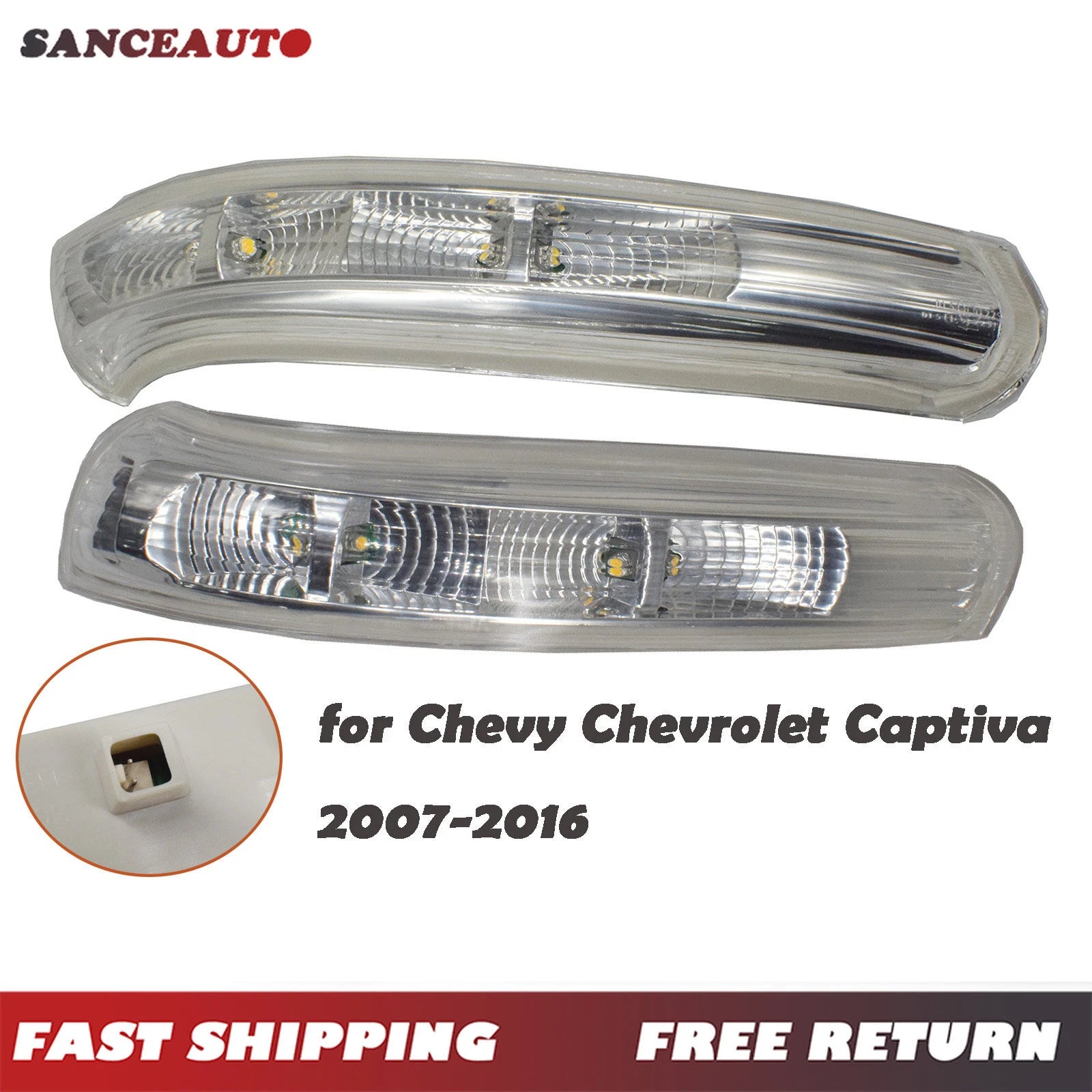 2PCS LH RH Turn Signal Light Mirror Indicator Lamp For Chevrolet Captiva 2007-16 6B93BC-57