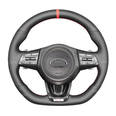 Steering Wheel Wrap For Kia Stinger 2018-2022 Black Perforated Leather Cover