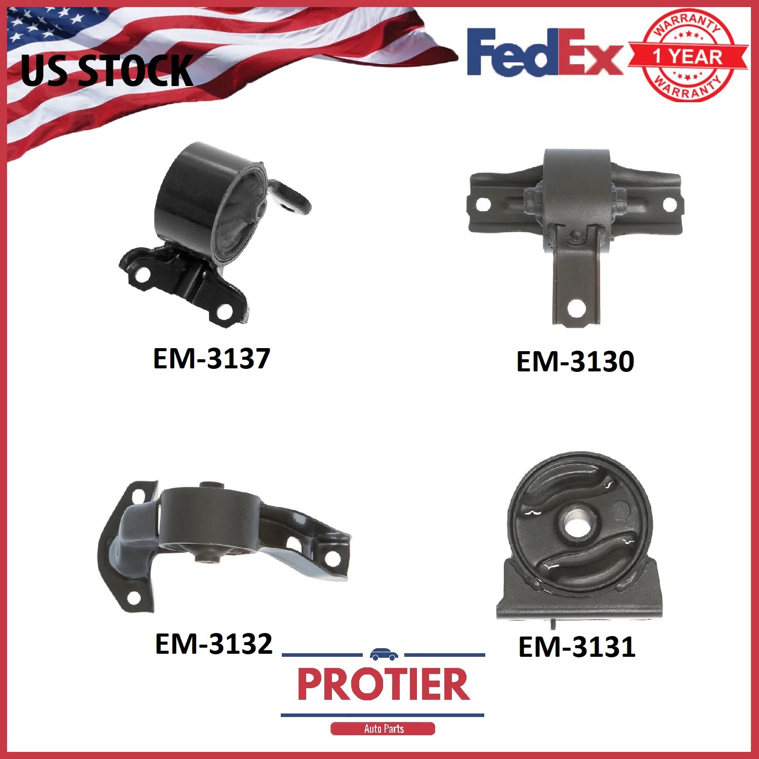 Engine Motor and Transmission Mount Set for 2007-2009 Dodge Caliber 1.8L Manual 6B93BC-57