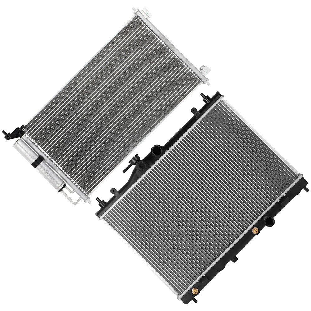 Aluminum Radiator & AC Condenser Cooling Kit For 07-12 Nissan Versa 6B93BC-57