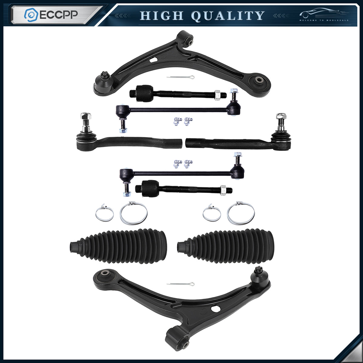 Front Sway Bar Tie Rod Control Arm and Ball Joint For 2001 02 03 04-05 Acura MDX