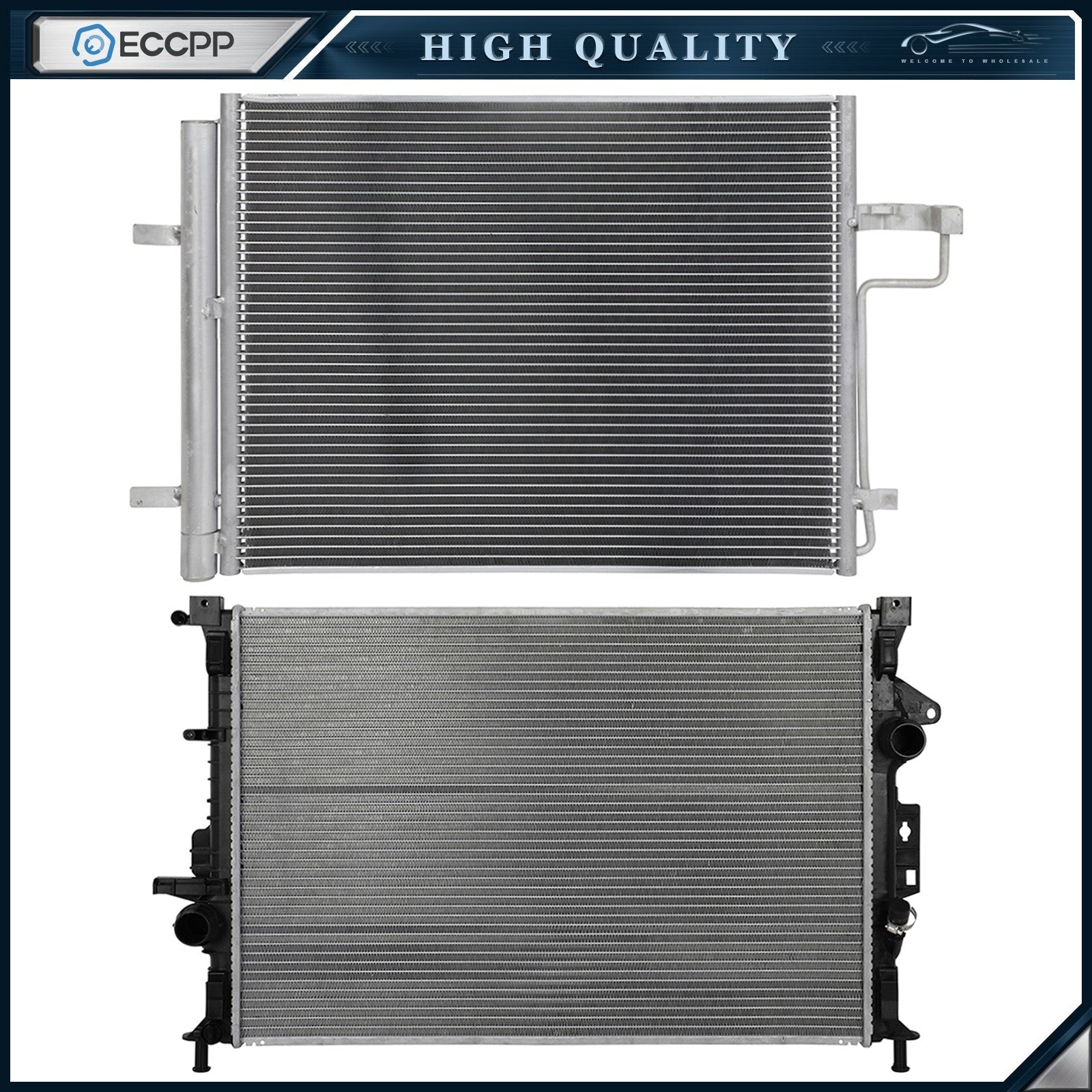 Aluminum Radiator & AC Condenser Cooling Kit For 2014 2015 2016-2019 Ford Escape 6B93BC-57