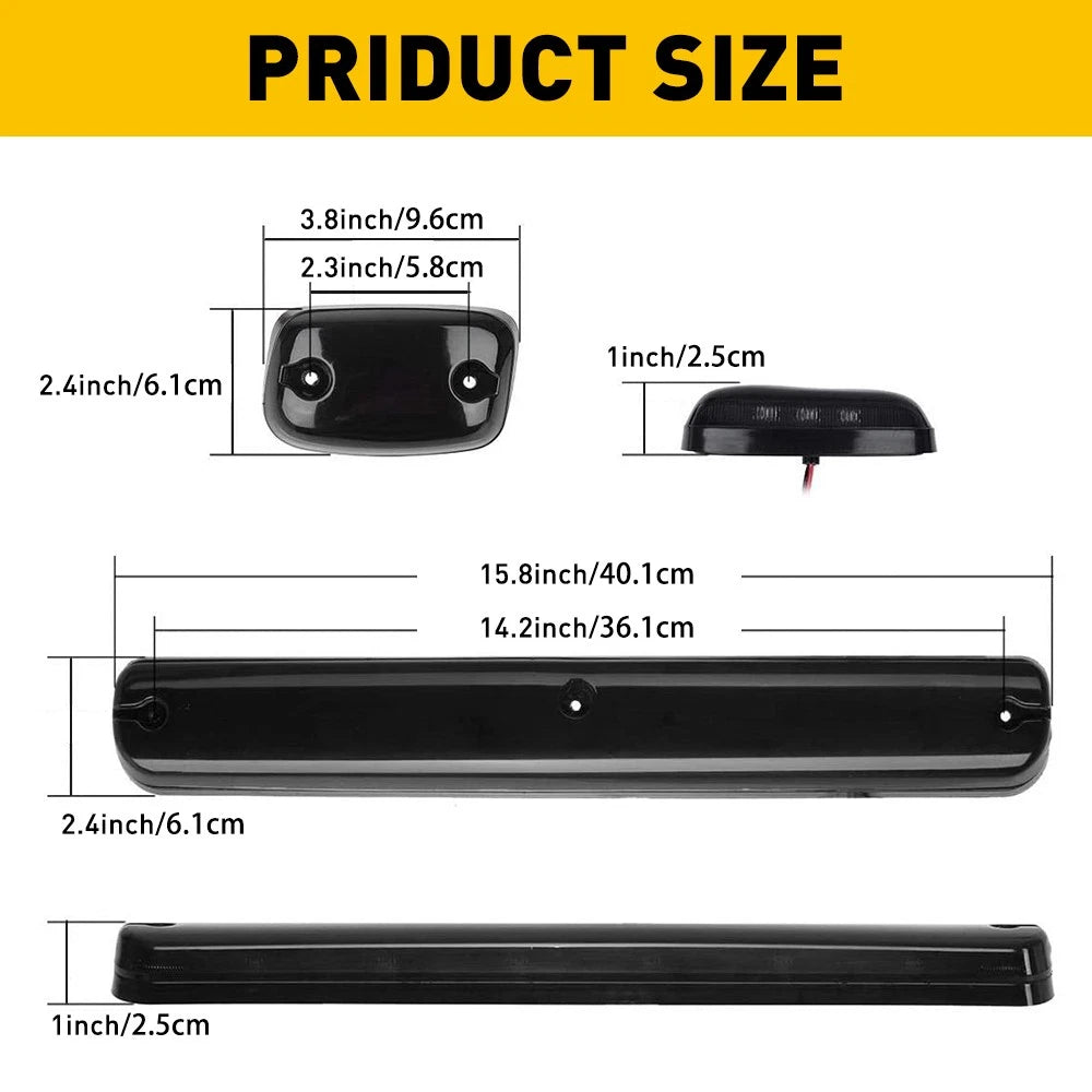 3X AMBER LED CAB ROOF MARKER LIGHTS KIT FOR 07-21 SILVERADO SIERRA 2500HD 3500HD 6B93BC-57