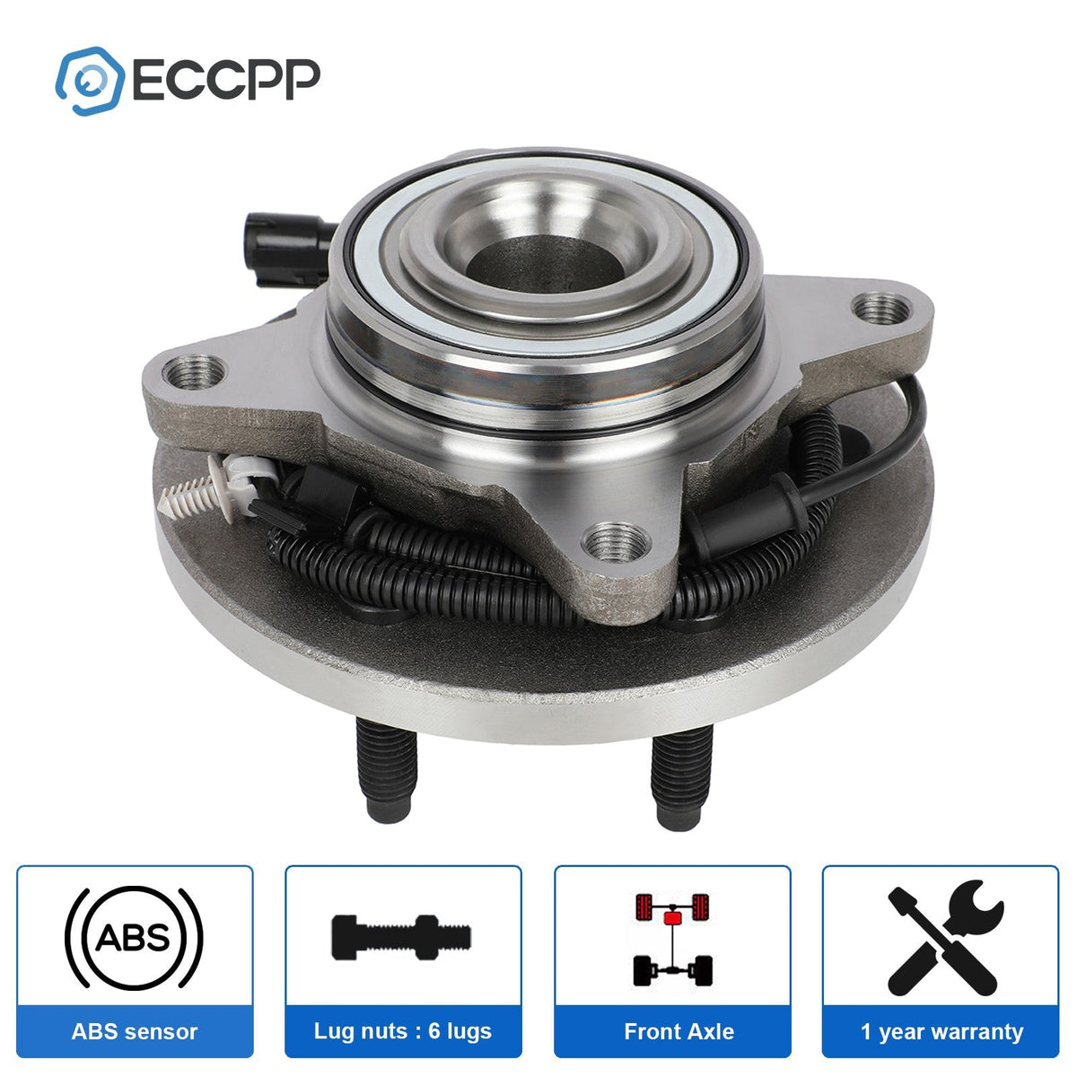 1Pc Wheel Hub Bearing Assembly Front For 2009 2010 Ford F-150 6 Lug RWD Only 6B93BC-57