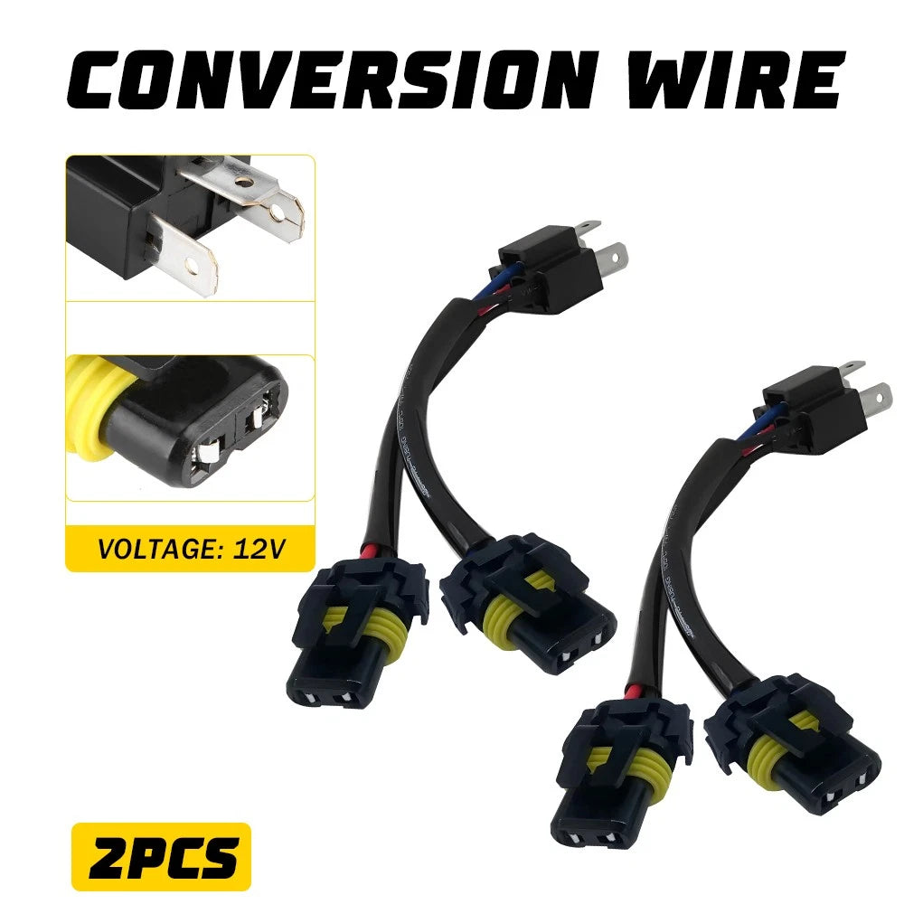 Conversion Wire 9003 to 9005 9006 Two Harness HeadLight Bulb Adapter Connector A 6B93BC-57