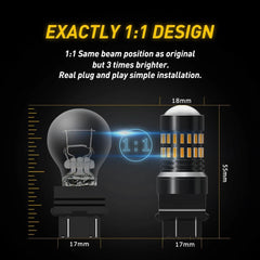 2X AUXITO Turn Signal Light 3156 3157A Amber LED Bulb 48H For Chevy Silverado EC AUXITO