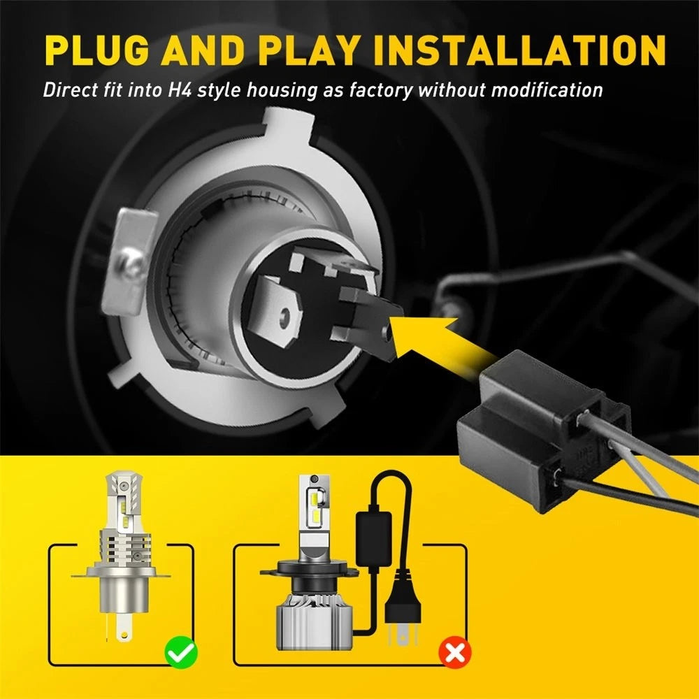 H4 9003 HB2 LED Motorcycle Headlight Bulb HID Hi/Low Beam High Power 10SF EOA 6B93BC-57