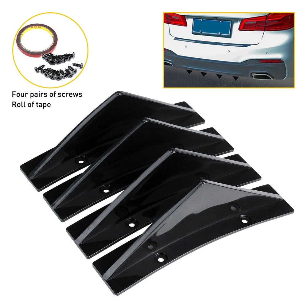 For Dodge Charger Challenger Rear Diffuser Shark Fins Bumper Lip Splitter Glossy 6B93BC-57