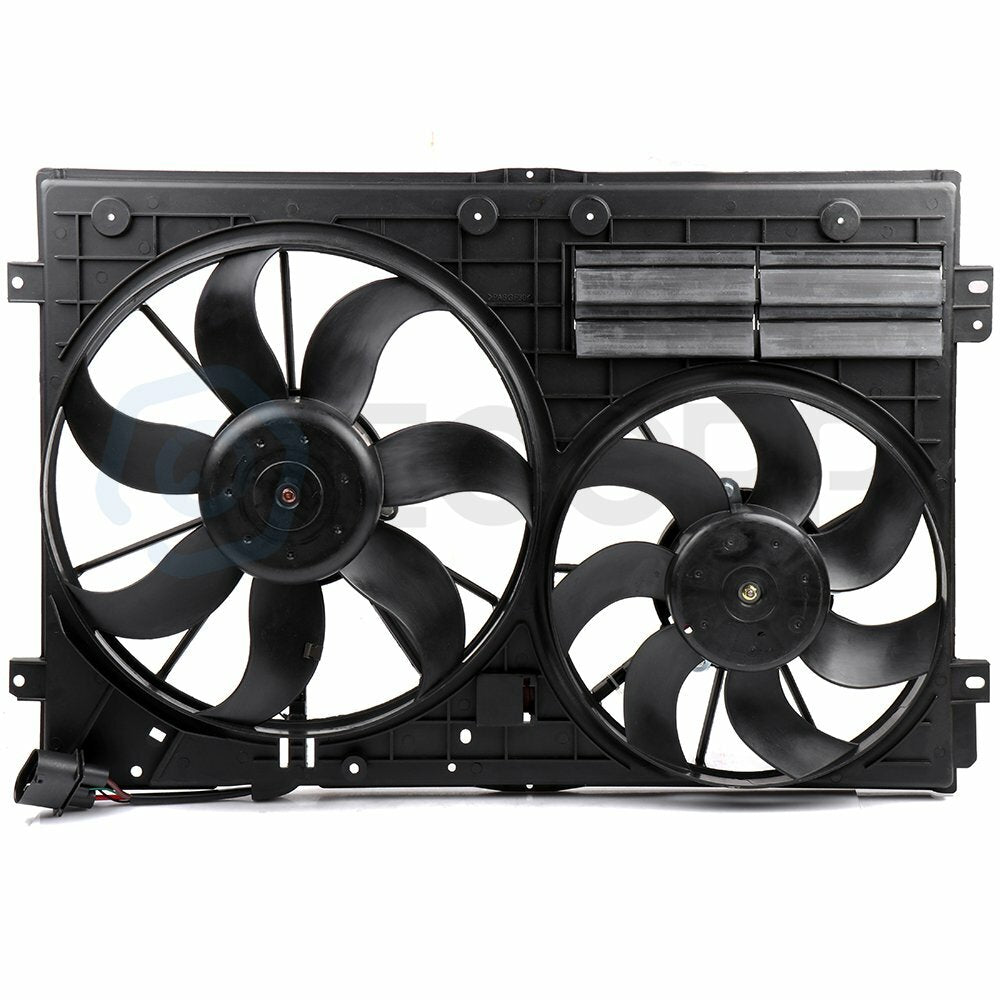 AC Condenser Cooling Fan Kit For 2005-2010 Volkswagen Jetta 2006-2013 Audi A3 6B93BC-57