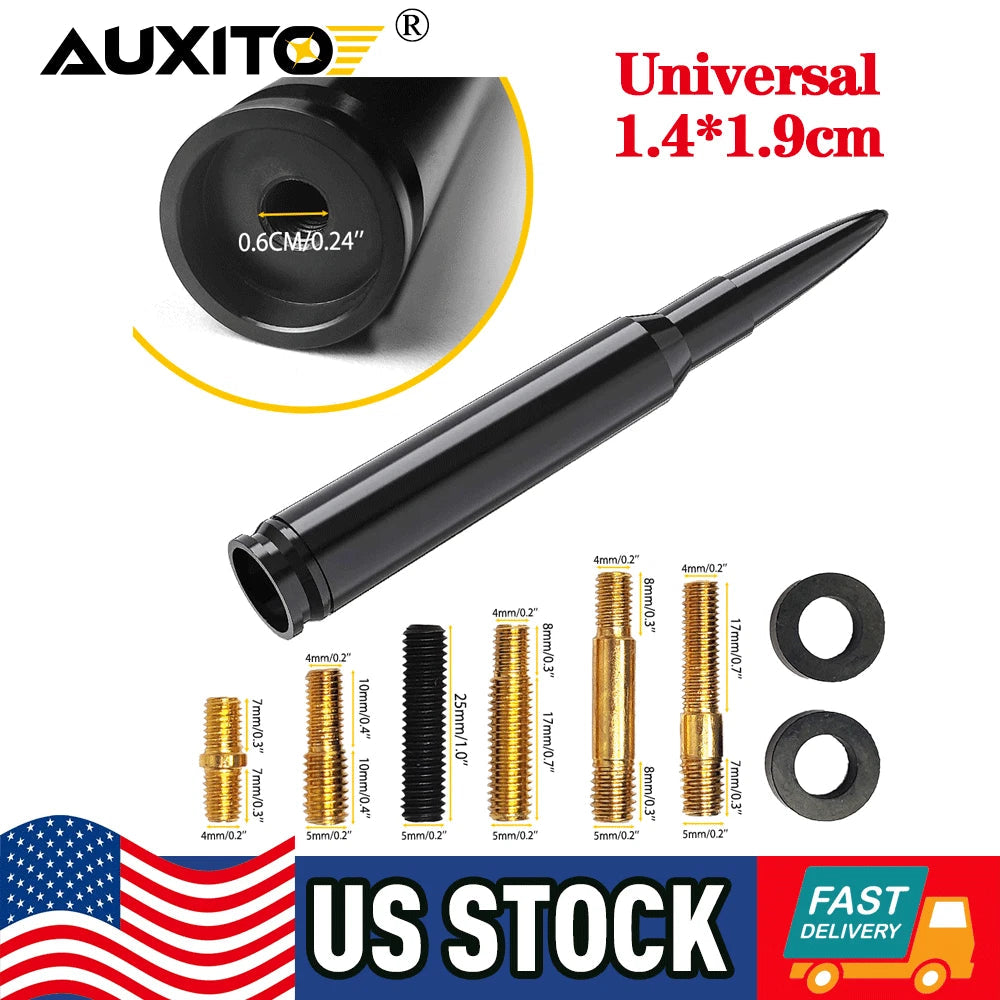 Bullet Style Antenna AM/FM Short Black Kit for Ford F150 F250 Car Truck Pickup 6B93BC-57