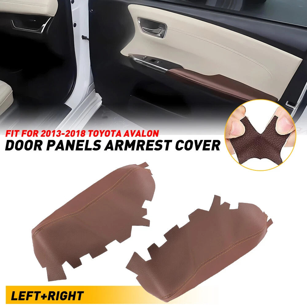 2Pc For 2013 2014 Toyota 2015-2018 Avalon Leather Armrest Door Panel Cover Brown 6B93BC-57