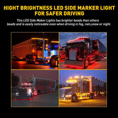 20pcs 3/4" Round Amber Red LED Signal Trailer Clearance Side Marker Lights12V EA 6B93BC-57