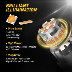 AUXITO 3157 3156 Amber LED Turn Signal Parking Light Bulbs Error Free 2F EOA AUXITO