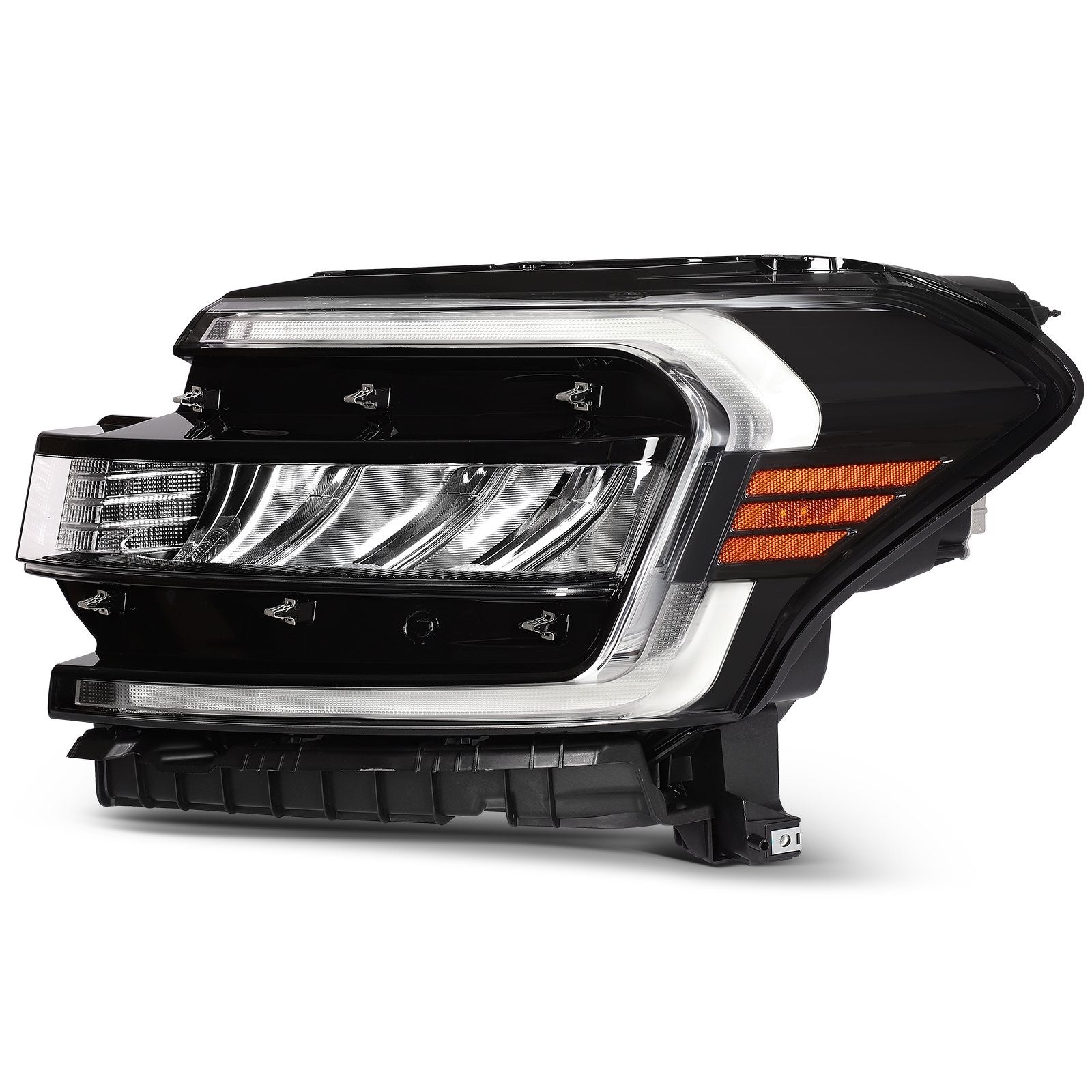 Pair Kit LED Headlights Assembly For 2022-2024 Ford Expedition 3.5L Black Amber 6B93BC-57