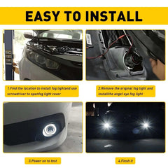 3.5" Car LED Fog Light Projector Driving Lamp Angel Eye Halo Ring DRL White EOA 6B93BC-57