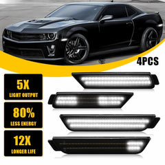 4X For 2010-2015 Chevy Camaro Front Rear Dynamic LED Side Marker Lights Lamps EA 6B93BC-57