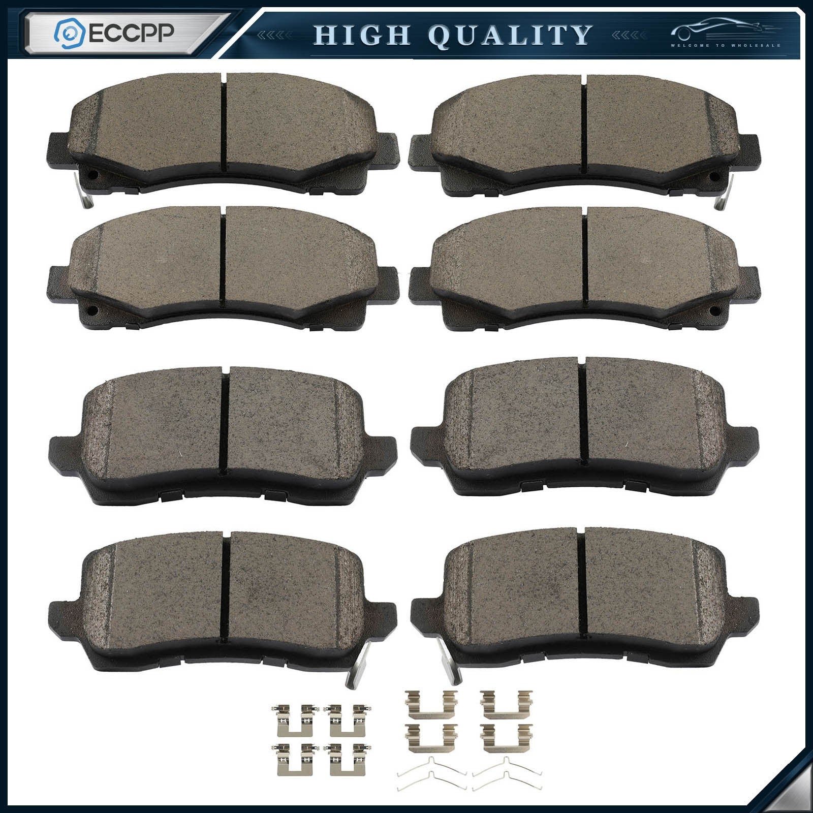 8PCS Front And Rear Ceramic Brake Pads Kit For Acura TLX 2015 - 2019 2020 6B93BC-57