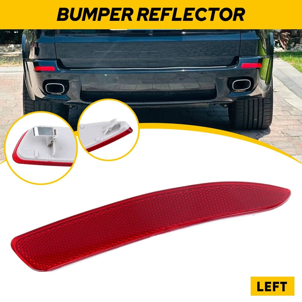 For BMW X5 E70 2007-2010 Left Driver Side Bumper Rear Reflector Light Red Lens 6B93BC-57