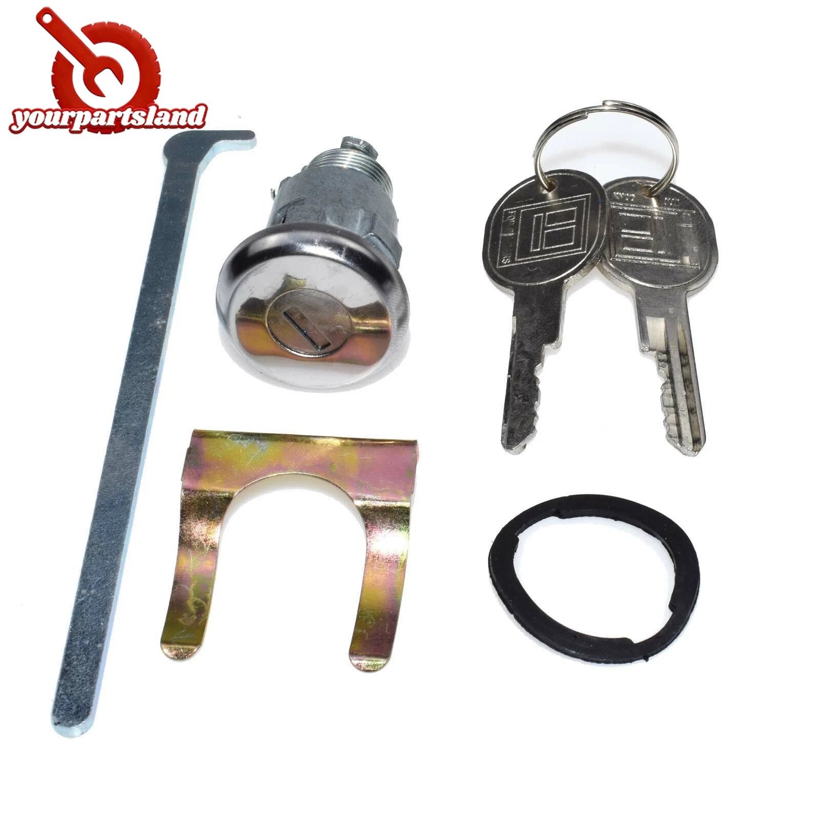 For Buick GM Chrome Trunk/Deck/Boot Lock Key Cylinder W/ 2 Keys 605533,TL1575 6B93BC-57