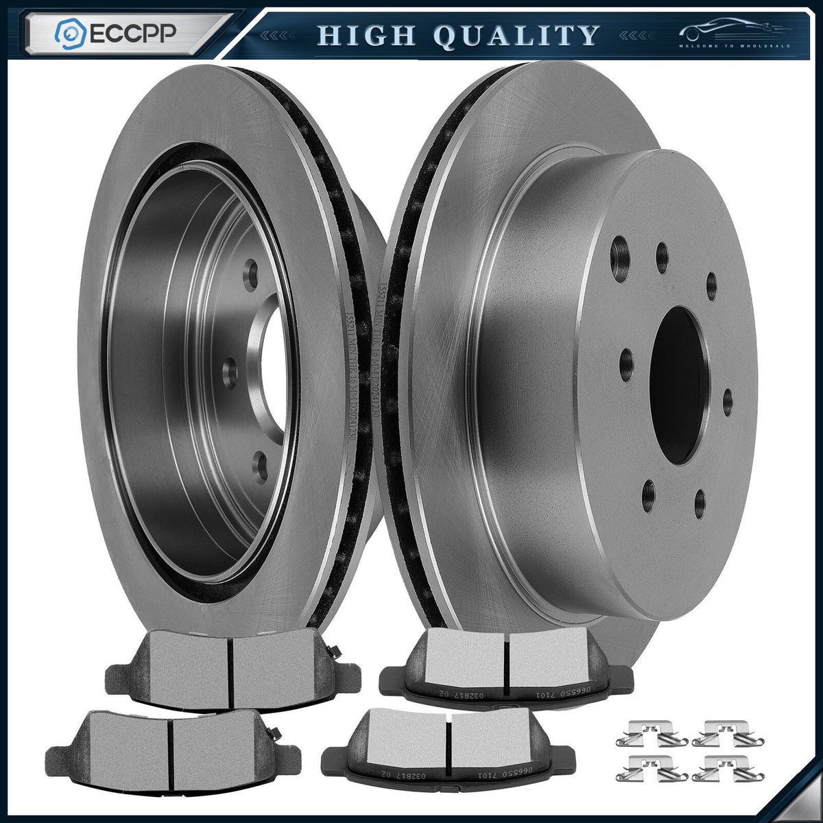 Rear Brake Rotors Ceramic Pads For Nissan 2005- 2015 Xterra 2005- 2019 Frontier 6B93BC-57