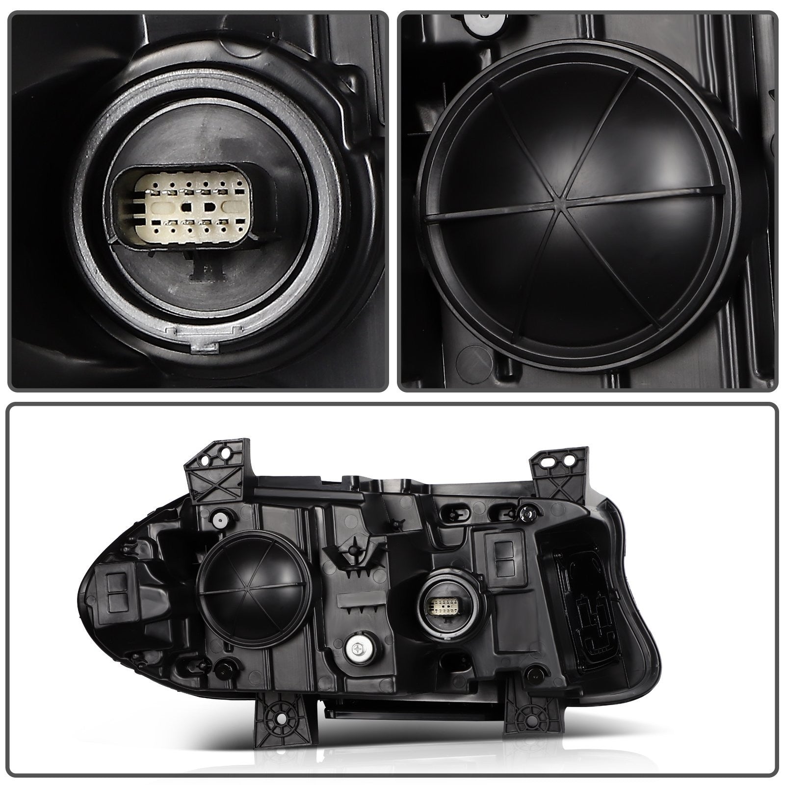 ECCPP Halogen Headlights Assembly For Dodge Charger 2015-2021 Pair Kit Black 6B93BC-57
