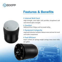 Pair Air Suspension Air Springs W01-358-8852 For Peterbilt Goodyear 1R12-568 6B93BC-57