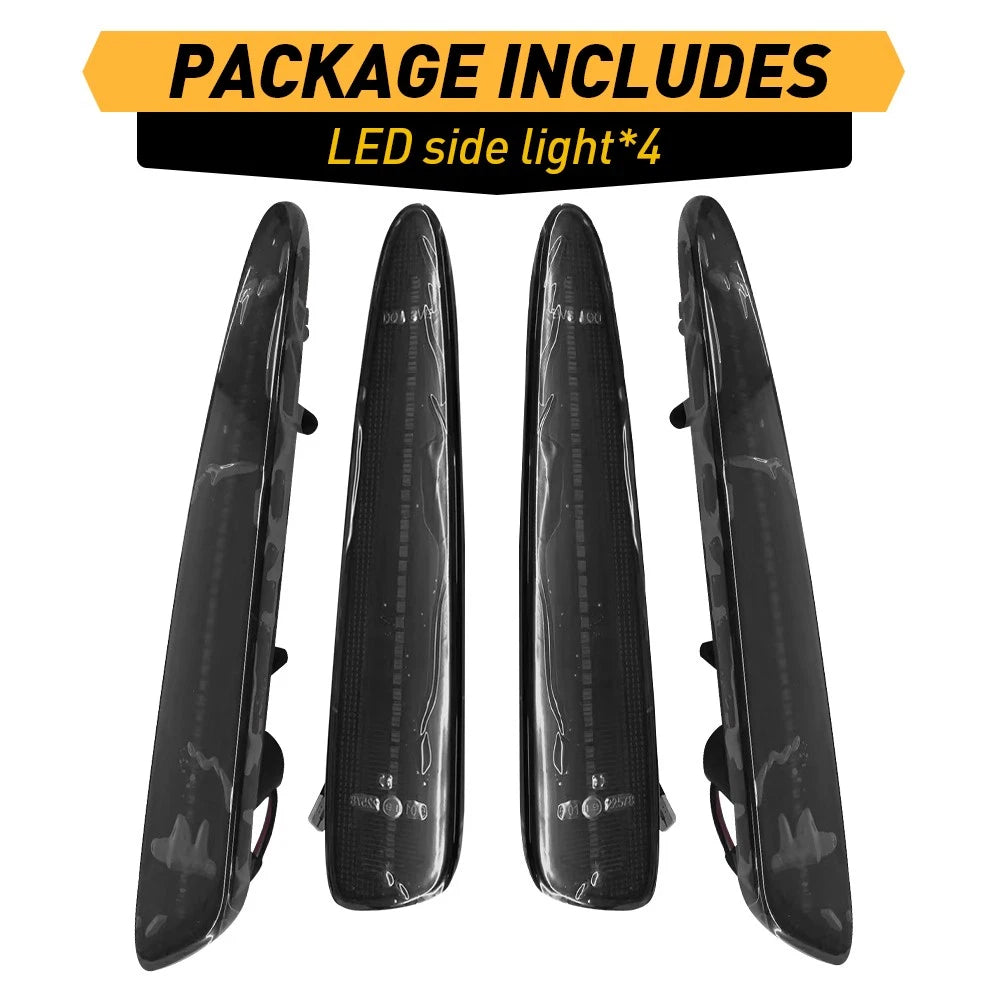 4x LED Smoked Front Rear Side Marker Signal Lights For 2005-13 Chevy Corvette C6 6B93BC-57