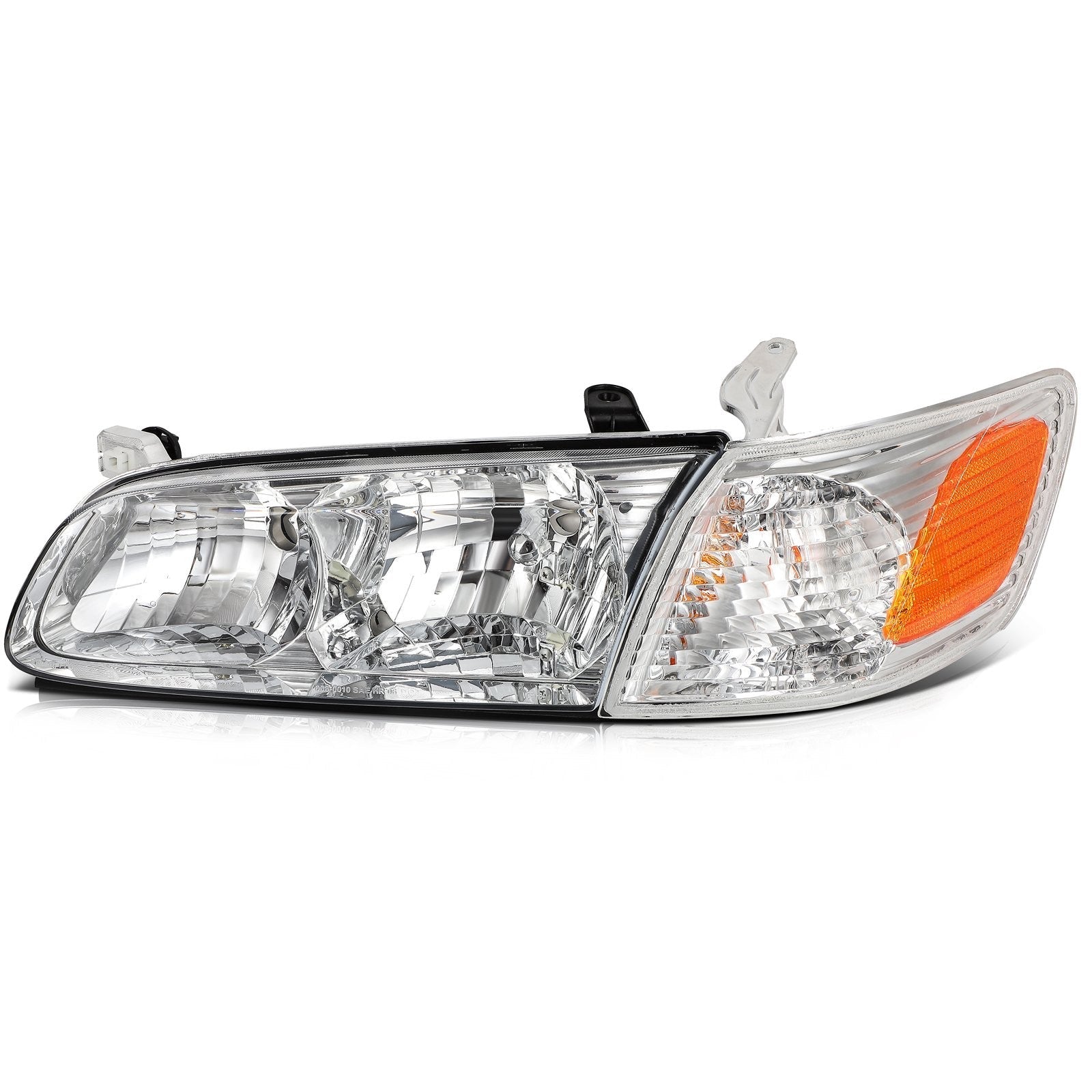 ECCPP Headlights Assembly For Toyota Camry 2000-2001 Pair Kit Chrome Amber 6B93BC-57