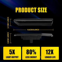 For 2004-2008 Acura TL Smoked Lens Amber LED Front Bumper Side Marker Light EOA 6B93BC-57