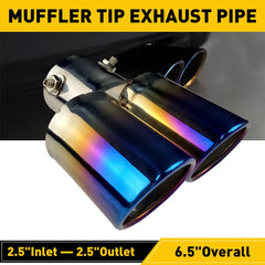 Car Muffler Tip Dual Exhaust Pipe Tail Burnt Titanium Stainless Steel EOA 6B93BC-57