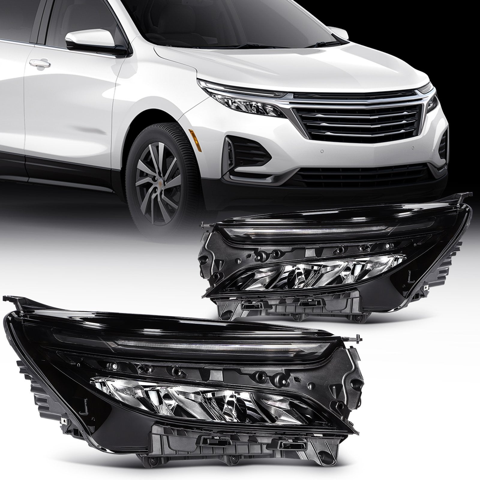 ECCPP LED Headlights Assembly For Chevrolet Equinox LT RS 1.5L 2022-2024 Pair ECCPP