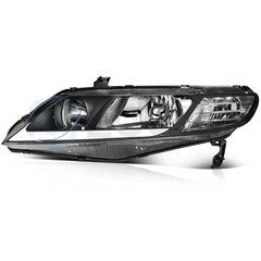 Pair Kit LED Headlights Assembly For 2006-2011 Honda Civic 1.3L 1.8L 2.0L Black 6B93BC-57