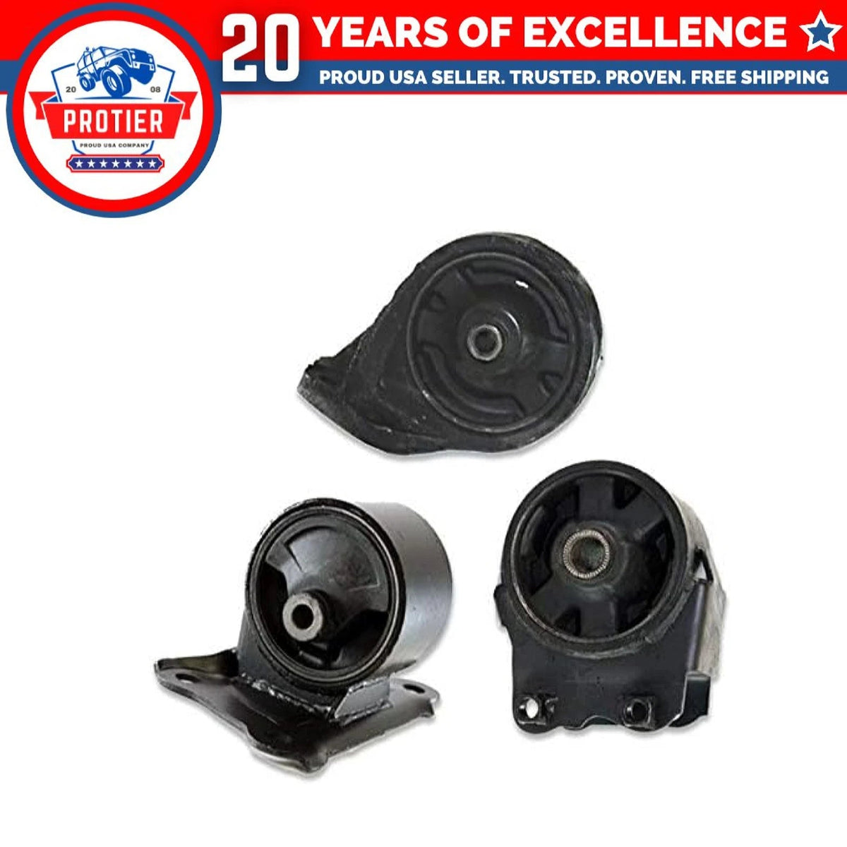 F & R Motor & Trans Mount 3PCS Set Compatible for 99-01 Hyundai Sonata 2.4L 6B93BC-57