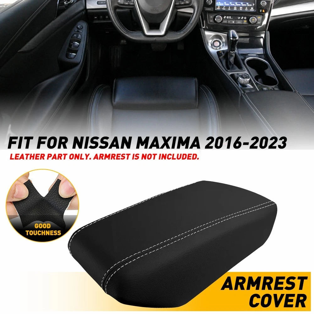 Fit Nissan Maxima 2016-2023 Front Center Console Lid Armrest Cover Gray Stitch A 6B93BC-57