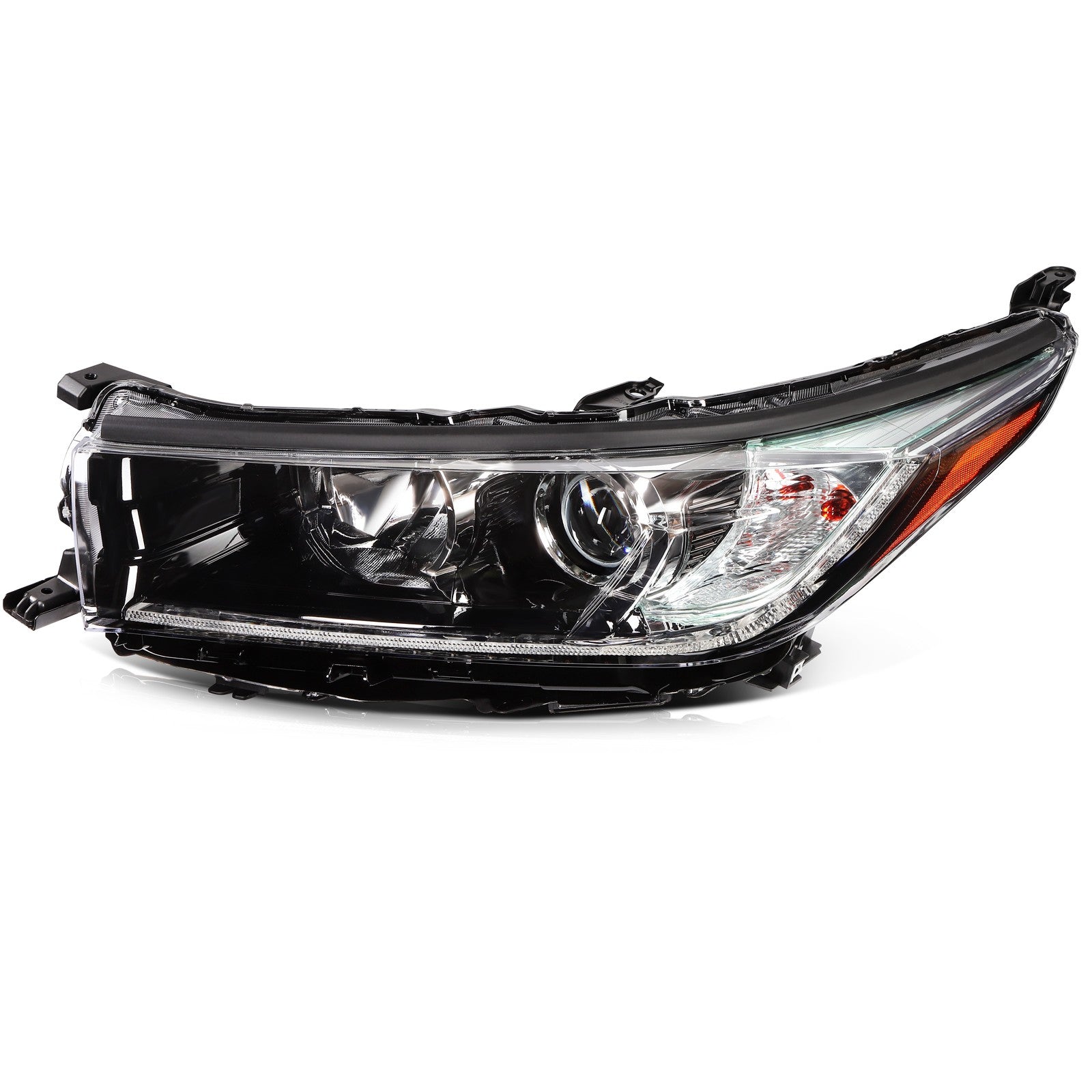 Pair Kit Headlights Assembly For 2017-2019 Toyota Highlander 3.5L Black Amber 6B93BC-57